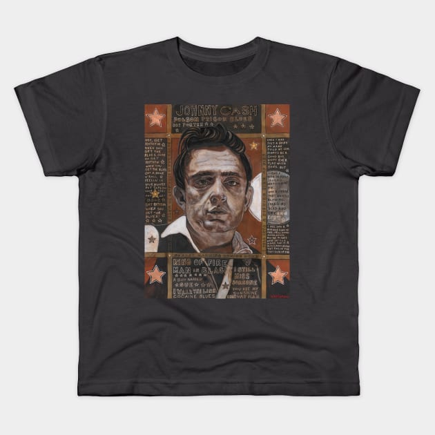 Young Johnny Cash Kids T-Shirt by Raybomusic01